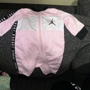 Jordan Pink and White Footies One Piece